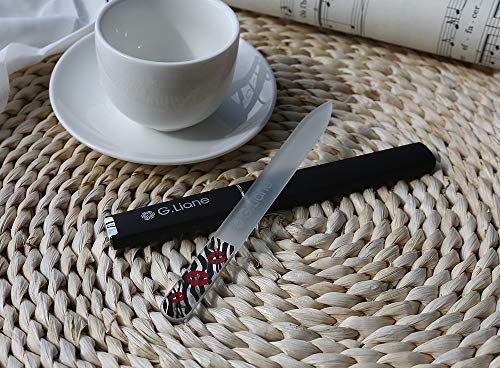 Premium Glass Nail File With Case Professional Crystal Fingernail Files Perfect Manicure Set For Women Men Kids Nail Care Gift Set(Black)
