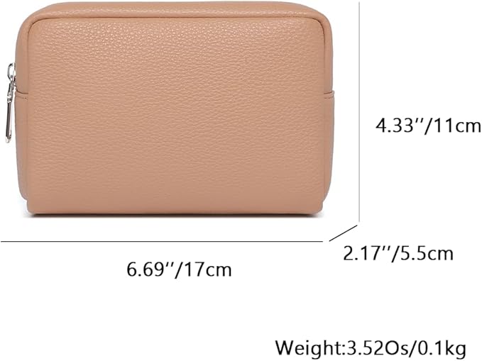 Makeup Bag Large Capacity Women's Classic Black Wash Bag Adjustable Partition Wash Brush and Cosmetic Carrying Bag (Camel pink)