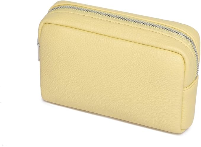 Makeup Bag Large Capacity Women's Classic Black Wash Bag Adjustable Partition Wash Brush and Cosmetic Carrying Bag (Pearl Yellow)