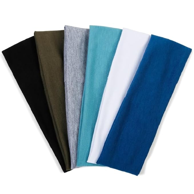 TERSE Headbands for Women Short Hair Elastic Sweatbands Soft Fabric Hair Bands Workout Yoga Running Sport