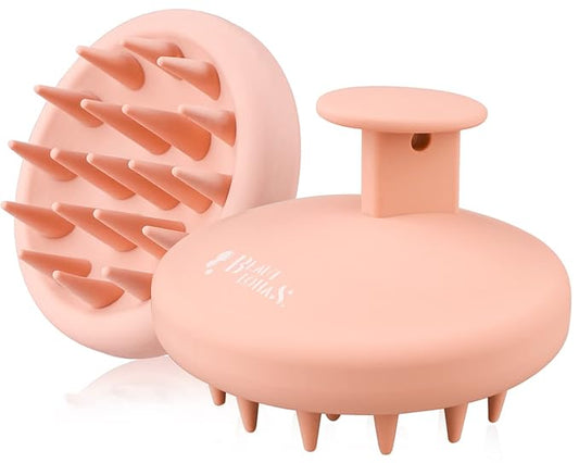 2 Pack Silicone Scalp Massager Shampoo Brush, Shower Scrubber with Soft Bristles, Hair Growth & Dandruff Treatment, Wet/Dry Hair Massager for All Hair Types