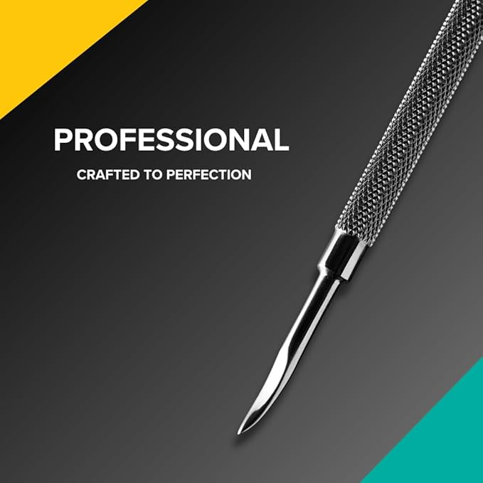 Rui Smiths Pro Cuticle Pusher with 2 Ends - Stainless Steel Manicure Tool - Style 101