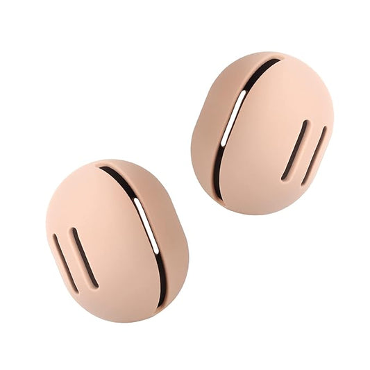 FERYES 2 PCS Makeup Sponge Holder – Shatterproof Eco-Friendly Silicone Beauty Make Up Blender Case for Travel - Khaki