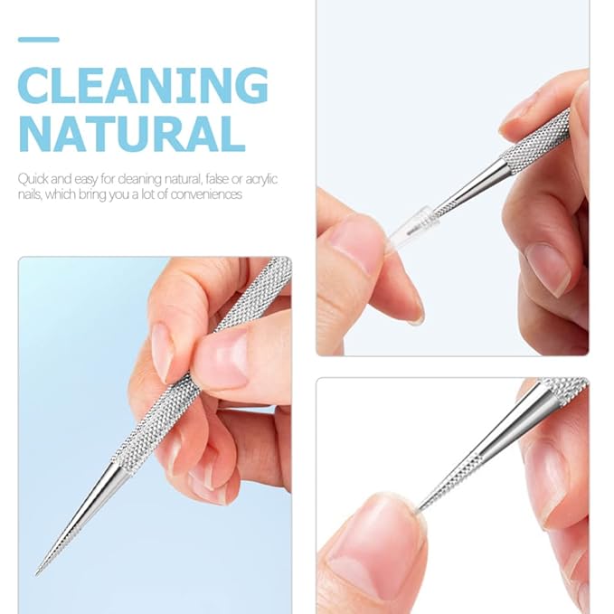 4pcs Stainless Steel Cuticle Pusher Nail Dotting Pen Metal Dead Skin Remover for Professional Manicure Pedicure Nail Art Care Tools