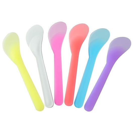 200 Pack Large Cosmetic Spatulas 5 Inch Plastic Makeup Spatulas Disposable Facial Skincare Face Mask Applicators (Mixed Colors)
