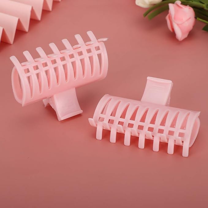 Hot Roller Clips Roller 15Pcs, Hair Curler Claw Clips Fixing Clamp Set, Plastic Reusable Hair Styling Curling Clips for Women Girls Hair Section Styling 1.97x2.56 Inches()