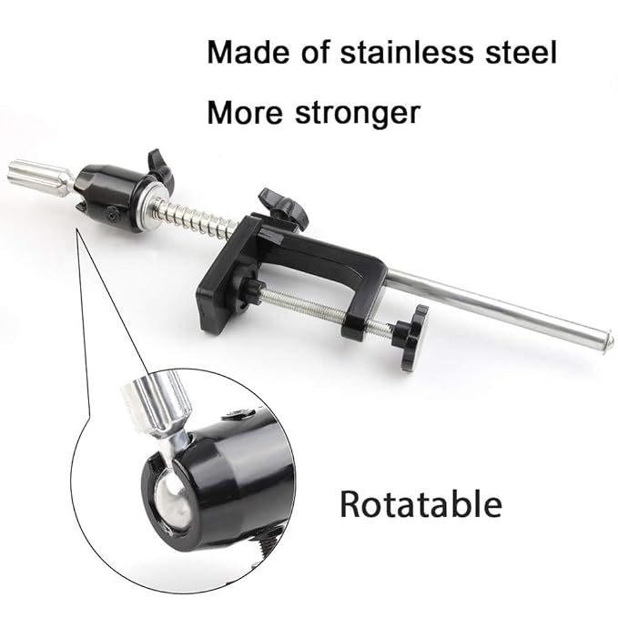 Scalable Wig Stand C Clamp Wig Head Stand Metal Mannequin Head Stand Holder Adjustable Height C-Clamp Table Stand Holder for Wig Doll Head