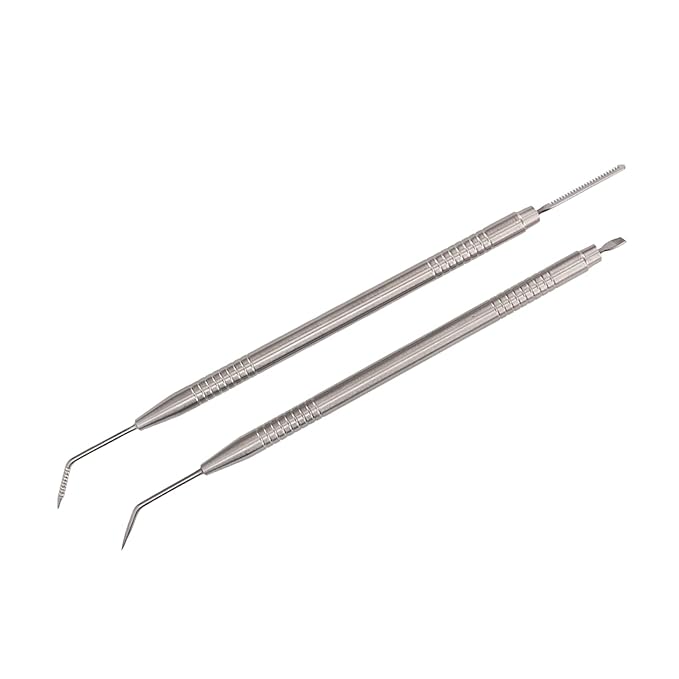 2 Pieces Eyelash Perm Tool,Lash Separator Tint Tool,Stainless Steel Lash Rods Tool with Comb for Eyelash Eyebrow Perming Tinting Curling Extensions (silver)