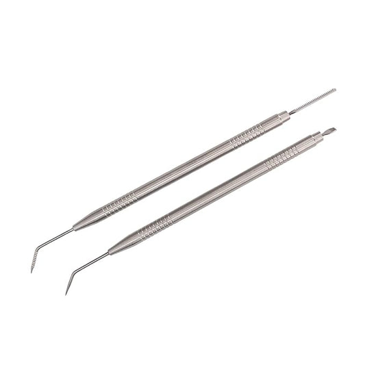 2 Pieces Eyelash Perm Tool,Lash Separator Tint Tool,Stainless Steel Lash Rods Tool with Comb for Eyelash Eyebrow Perming Tinting Curling Extensions (silver)