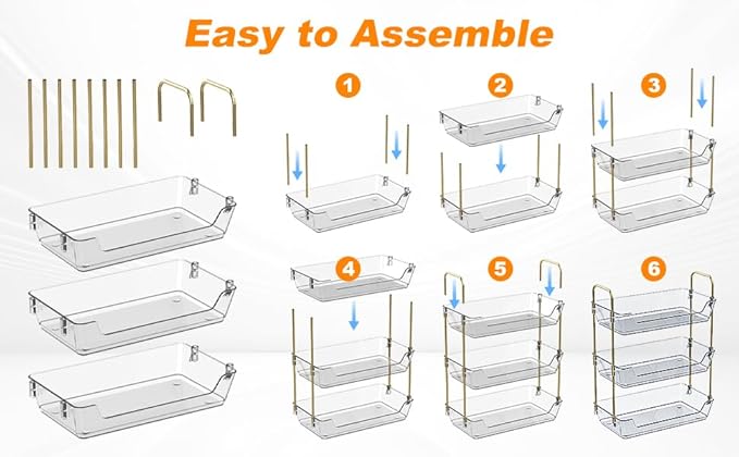 3-Tier Bathroom Organizer Countertop – Makeup, Perfume, and Skincare Storage Tray for Bathroom, Dresser, and Vanity