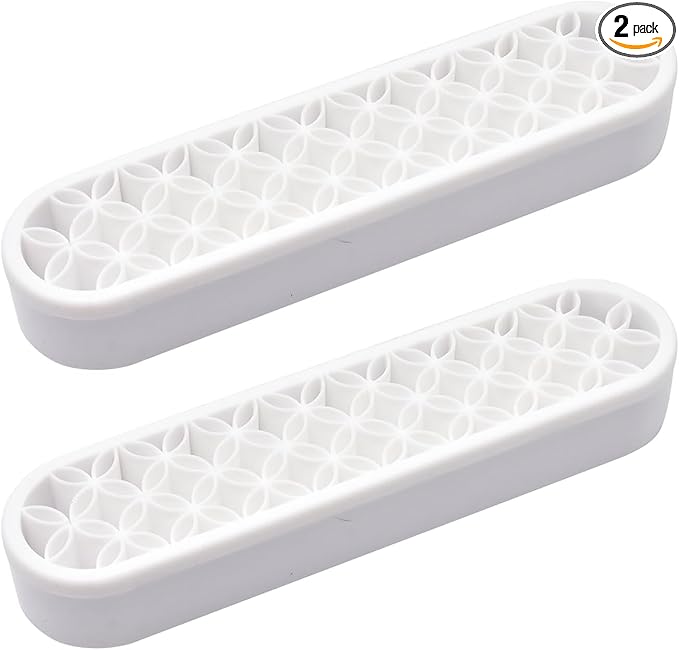 2 PCS Multi-Purpose Cosmetic Storage Box, Desktop Organizers Silicone Make Up Brush Storage Stand Desktop Storage Box for Brush,Pencil,Art Supplies, Painting Brush(White)