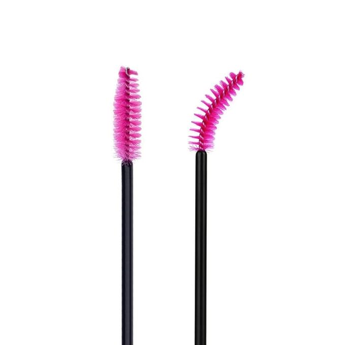 G2PLUS 300PCS Eyelash Brush, Disposable Mascara Wands Applicator Makeup Tools, Eyebrow Spoolies Brush for Eyelash Extensions and Brow (Red)
