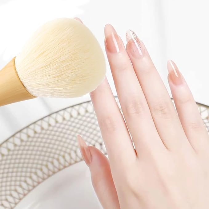 FILFEEL Nail Dust Brush, Nylon Hair Nail Cleaning Brushes, Blush Brush Makeup Tool, Nail Dusting Brush With Wooden Handle