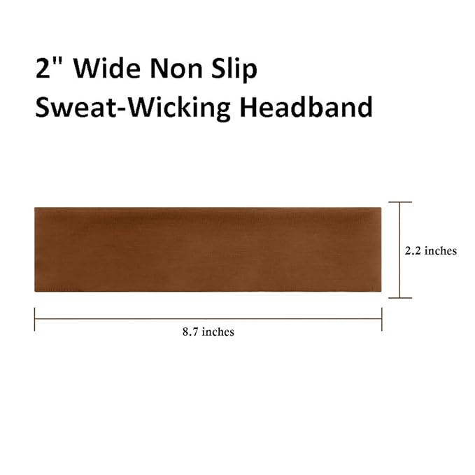 TERSE White Women's Non-Slip Elastic Sweat Hairbands - Soft Fabric Thin Hair Wraps for Short Hair, Workout, Yoga, Running, Sports, Girls