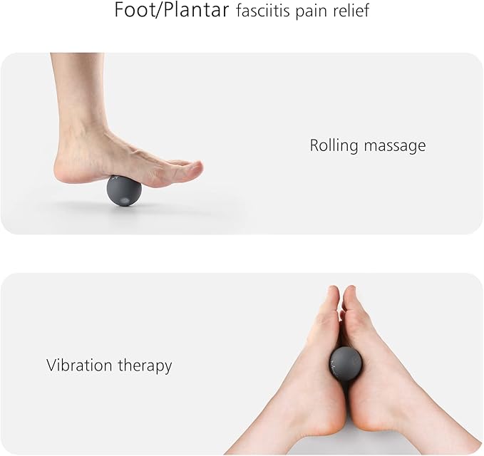 2" Mini Massage Ball, 5 Speeds Vibrating Massage Roller Ball for Palm, Hand, Foot, Leg, Neck, Back, Trigger Point Muscle Therapy Ball for Myofascial Release, Plantar Fasciitis, Purple