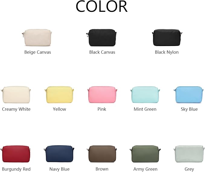 Organizer Bag Lightweight Cosmetic Bag with Ring Clasp Perfect Travel Makeup Bag for Women nylon Stand Up Design (Creamy White/Nylon)