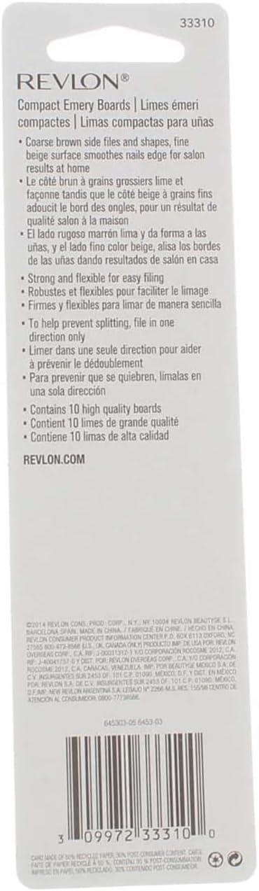 Revlon Compact Emory Boards 10 ct (33310) - Pack of 3