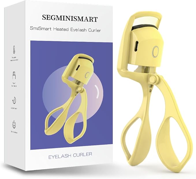 Heated Eyelash Curler, Fast 5s Heat up, 24 Hours Long Lasting, Rechargeable Electric Lash Curler, Temperature Control, Safe Anti-Burn Eye Lash Curler, Quick Natural Curling Lashes