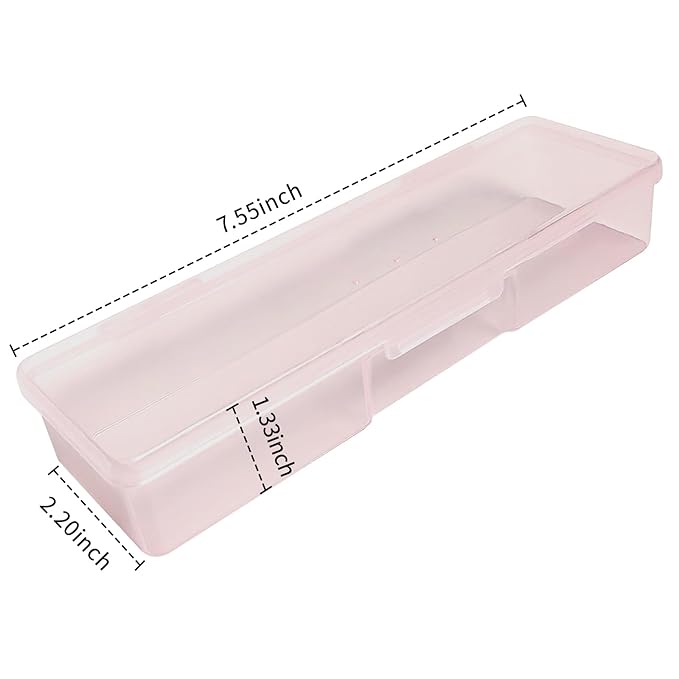 8PCS Manicure Tool Box, Plastic Storage Personal Box Nail Implement Organizer Case Box for Nail Art Pedicure Supply (Pink-A)