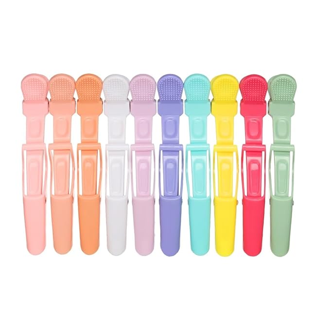 10pcs/set Multicolor Croc Clips Transparent Plastic Hairdresser Clip Hair Styling Sectioning Barrettes Professional Non Slip Alligator Clip Salon DIY Accessories Hairpins (10pcs-Multicolor)