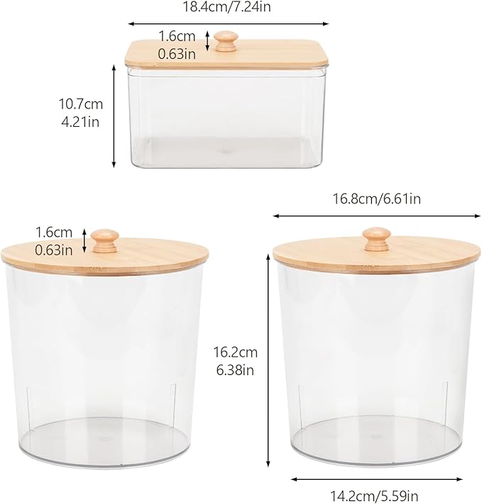 3 Pack Acrylic Laundry Powder Container, BYZCYSG Plastic Canister sets, Large Laundry Room Plastic Jars with Lids