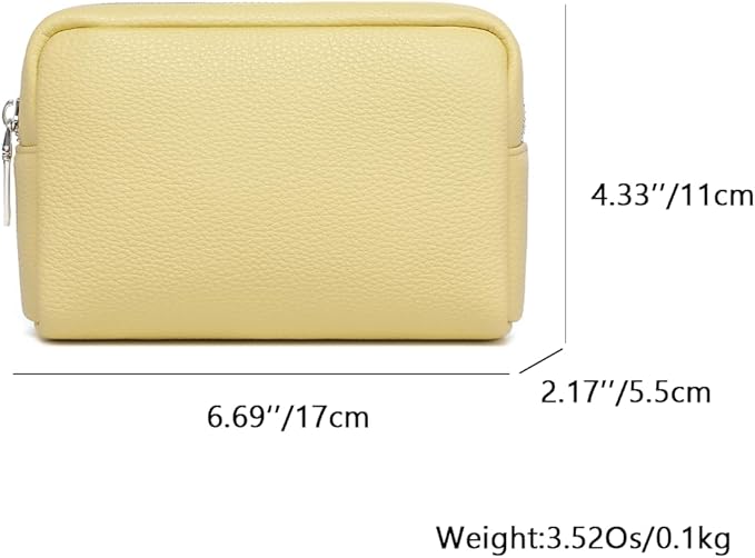 Makeup Bag Large Capacity Women's Classic Black Wash Bag Adjustable Partition Wash Brush and Cosmetic Carrying Bag (Pearl Yellow)