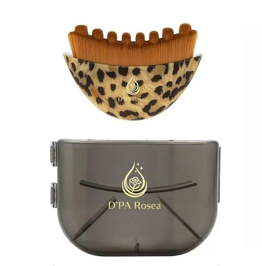 Lymphatic Contour Face Brush Drainage Massager Dry Sculpting Gua Sha Facial Depuffer Tool Massage Skin Lifting Beauty Appliance (1, Leopard)