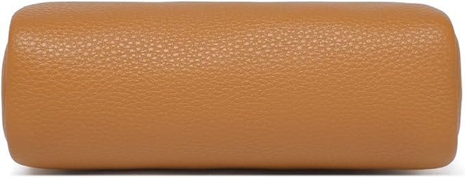 Makeup Bag Large Capacity Women's Classic Black Wash Bag Adjustable Partition Wash Brush and Cosmetic Carrying Bag (Ochre)