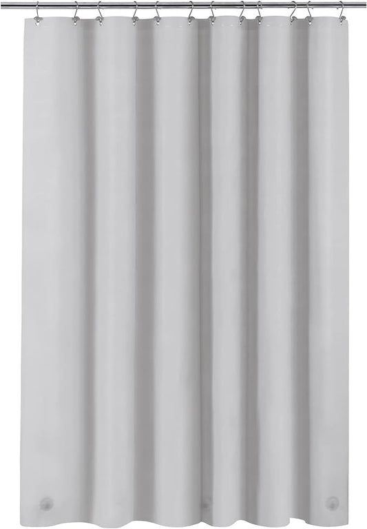 Barossa Design Shower Curtain Liner - Premium PEVA, BPA & PVC Free, No Chemical Smell, Lightweight Standard Size Shower Curtain with 3 Magnets, Metal Grommets -Silver Gray
