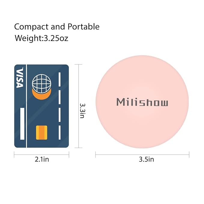 Compact Mirror with LED Light,1x/10x Magnifying Rechargeable Mirror,3.5in, Dimmable Travel Mirror for Purse,Pocket,Handheld 2-Sided Makeup Mirror