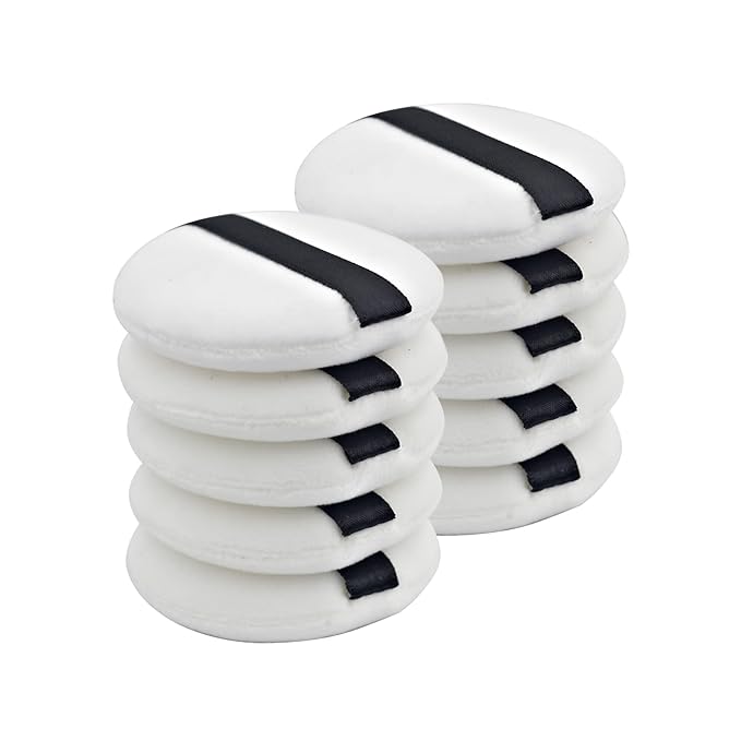10PCS Powder Puff 2.16 inch Powder Makeup Puffs Pads Makeup with Ribbon Face Powder Puffs for Loose and Foundation Replacement (10PCS Normal Size 2.16 Inch)