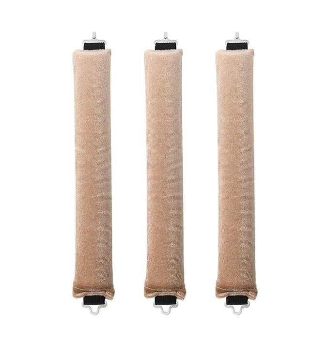 Overnight Heatless Hair Curler Blowout Rods Jumbo, Heatless Curls Satin Jumbo Flexi Rods to Sleep in,Soft Heatless Rod for All Hair Types,No Heat Overnight Sleeping Curls Styling Tools (Khaki, 3Rods)