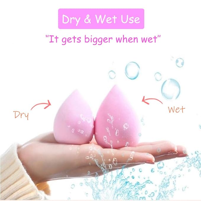 24pcs Makeup Sponge Blender Set - 21 Pcs Latex-Free Vegan Sponges with 3 Pcs Makeup Blender Holder, Beauty Cosmetic Foundation Blending Powder Puff for Liquid Powers BB Cream (Style 1)