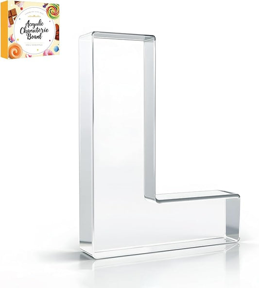 10" Acrylic Charcuterie Letters Fillable Tray, Reusable Alphabet Number Shaped Serving Plates for Charcuterie Board, Display Fruit, Candy, Cake, Party Decor, Birthday, Anniversary（L）