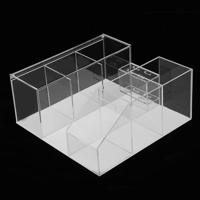 Acrylic Large Capacity Makeup Organizer, Grafting Beauty Extension Supplies Lash Storage Display, Eyelash Storage Case Brush Tweezers Cosmetic Holder (Transparent)