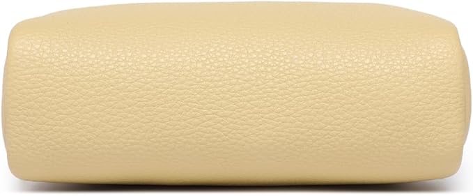 Makeup Bag Large Capacity Women's Classic Black Wash Bag Adjustable Partition Wash Brush and Cosmetic Carrying Bag (PU/Almond Yellow)