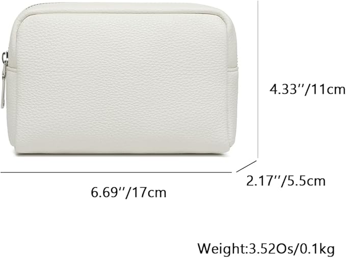 Makeup Bag Large Capacity Women's Classic Black Wash Bag Adjustable Partition Wash Brush and Cosmetic Carrying Bag (Off-white)