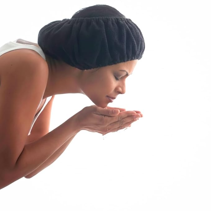 Tassi Reusable Spa Headband Wrap for Women - Hair Holder for Washing Face, Skincare, Makeup, Facials & Cleansing - Keeps Hair Back with No Mess or Marks - One Size Fits All - Black