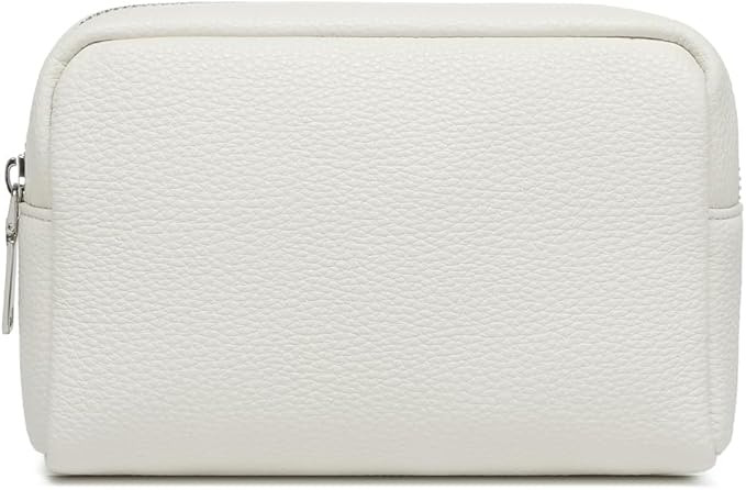 Makeup Bag Large Capacity Women's Classic Black Wash Bag Adjustable Partition Wash Brush and Cosmetic Carrying Bag (Off-white)