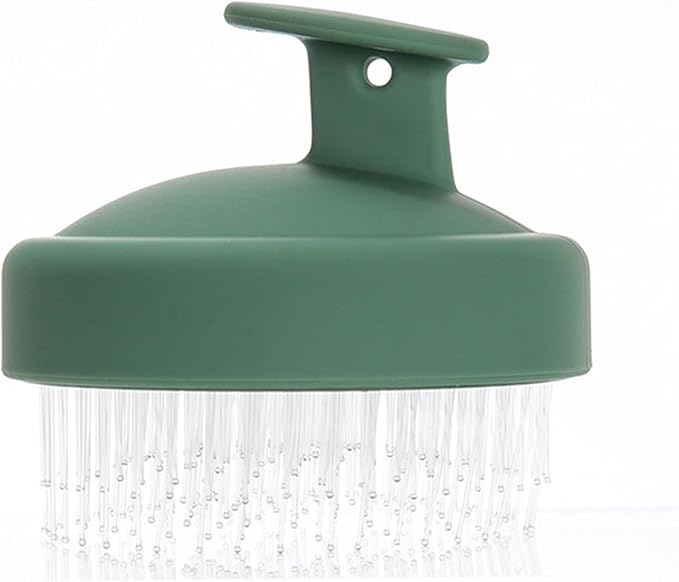 Portable Travel Scalp Cleansing Brush - Dual-Use Dry/Wet Exfoliator Removes Dandruff&Buildup,Suitable for Both Men&Women.Army Green