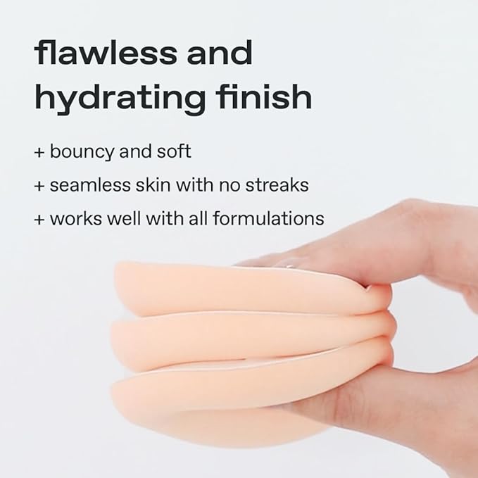 glow cloud sponge 3EA | featuring skin-friendly rubycell | puff-shaped sponge that effortlessly simplifies makeup application, perfect makeup sponge for quick and even application, 0.13 lbs