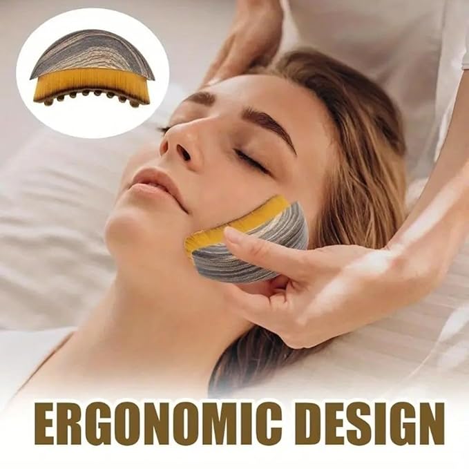 Lymphatic Contour Face Brush for Facial Massage, Rejuvenating & Depuffing - Manual Gua Sha Alternative for Jawline Lifting, Eye Bags, Double Chin & Neck Care(2Pcs)