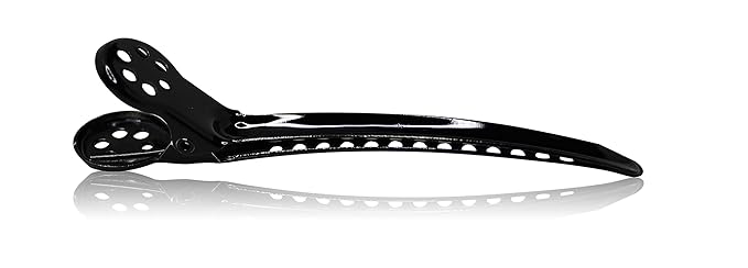 Framar Black Tight Tension Clips For Hair - Set of 4 Professional Hair Clips – Metal Hair Clips for Styling, Stylist Supplies, Hairclips, Hairstylist Essentials - Extra Tight & Durable