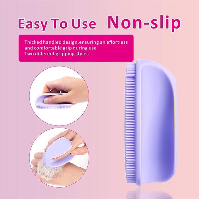 Soft Silicone Face Scrubber with Body Scrubber for Shower Gentle Exfoliating-Facial Exfoliator Scrubber Brushes for Sensitive Skin Deep Cleansing- Gift Women Men Skin Care Tool