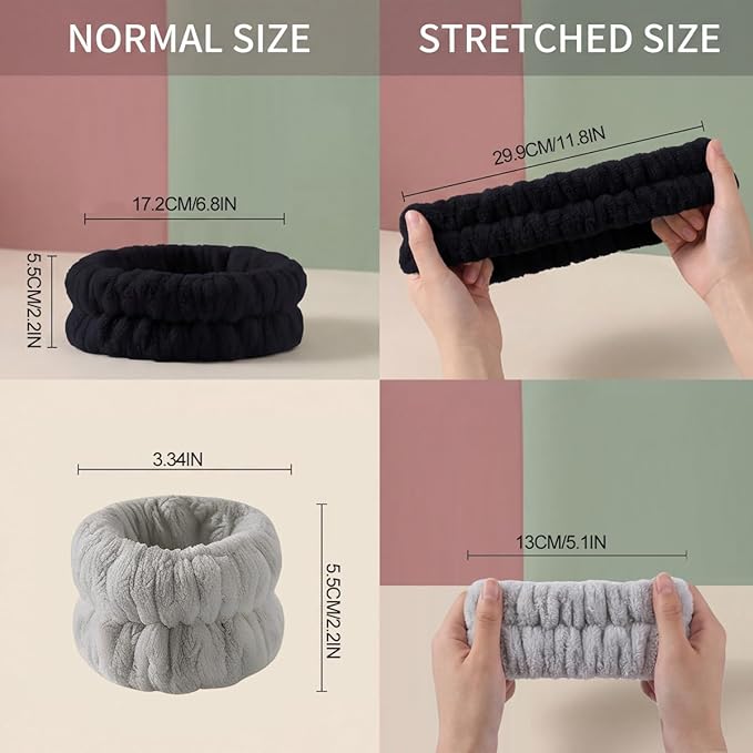 Wrist Towels for Washing Face for Women,Girls,Men, Microfiber Spa Wristbands Absorbent Face Washing Wristbands Prevent Liquid from Spilling
