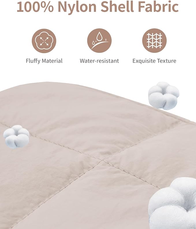 Narwey Quilted Makeup Bag Travel for Women Girl, Cute Cosmetic Bags Make up Organizer with Compartments, Travel Toiletry Bag for Toiletries (Khaki)