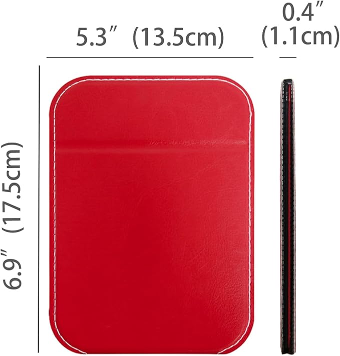 Travel Mirror for Desk, 5.3×6.9” Adjustable Rectangle PU Edge Covering Red Foldable Desk Mirror with Stand for Travel Camping Home (Red)