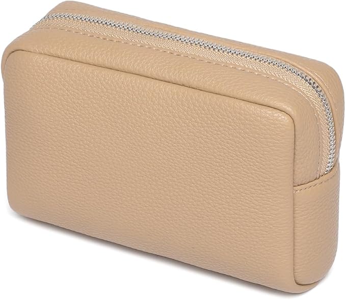 Makeup Bag Large Capacity Women's Classic Black Wash Bag Adjustable Partition Wash Brush and Cosmetic Carrying Bag (PU/Sandy)