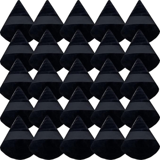 GXXMEI 30PCS Powder Puff Face Soft Makeup Sponge, Triangle Powder Puffs for Loose Powder Mineral Powder Velour Puff for Face Exquisite Makeup Eyes Contouring, Beauty Makeup Tools