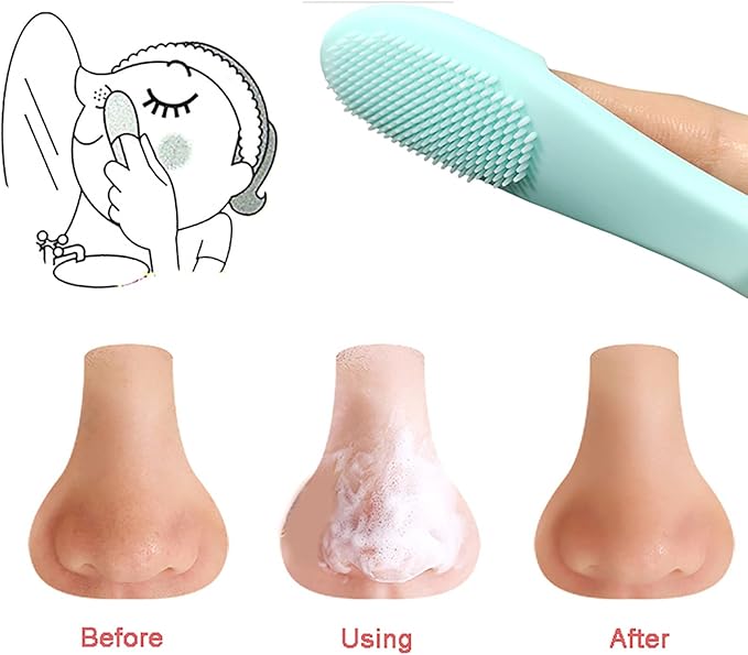 5-Pack Soft Silicone Manual Facial Cleansing Brushes, Face Scrubber Cleanser Brush for Gently and Effectively Cleaning, Removing Blackheads and Massaging